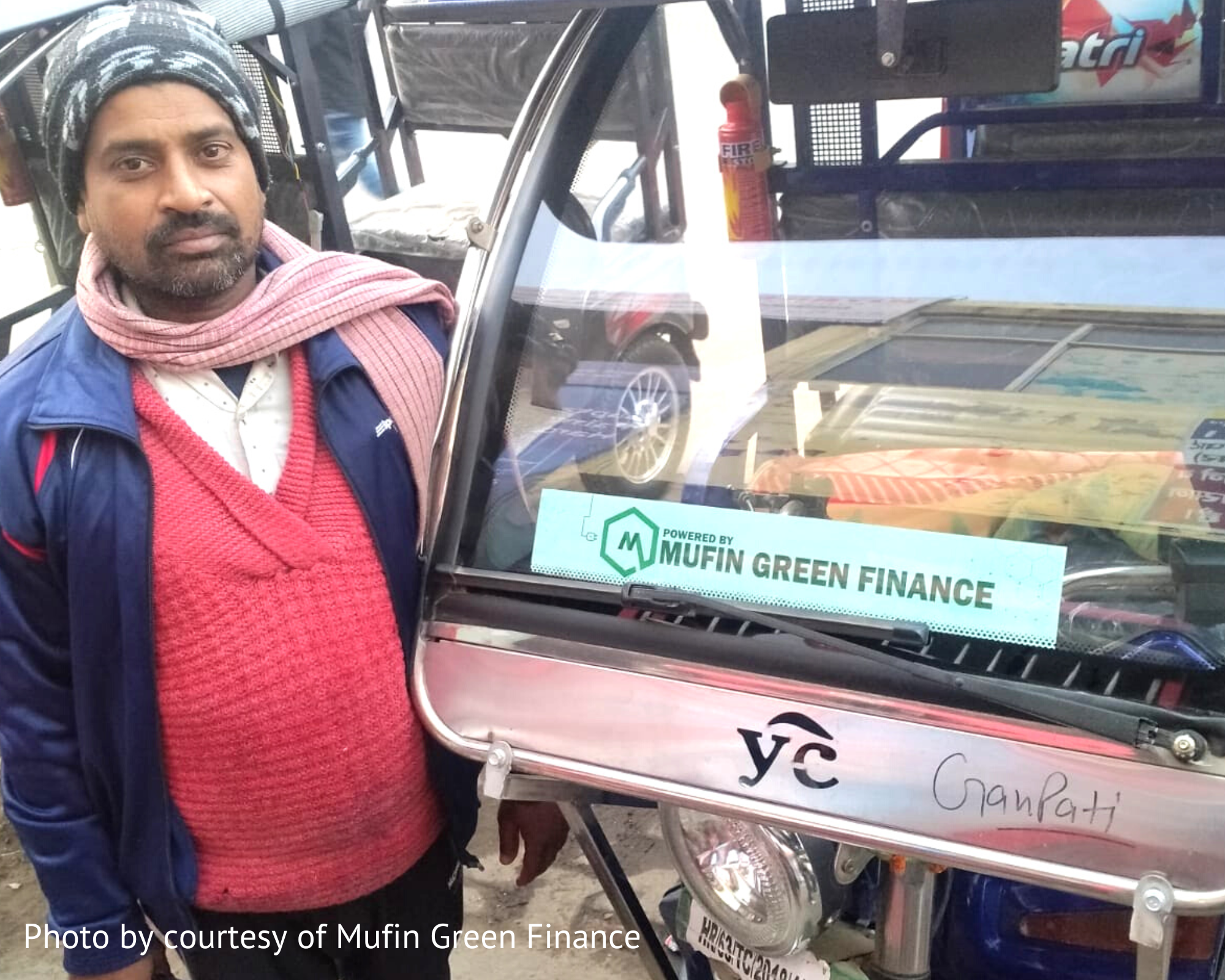 E-rickshaw drivers in India financed by Mufin Green Finance